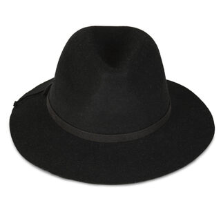 Lucky brand wool felt hat wide brim adjustable women's autumn and winter versatile sun hat black one size