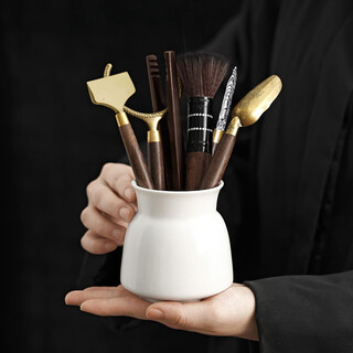 The six gentlemen of the unclumsy tea ceremony set kung fu tea set accessories tea clips tea spoons tea needles pot brushes tea art ornaments tea tray scratchers 3-white porcelain rock fragrance wenze tea ceremony six gentlemen