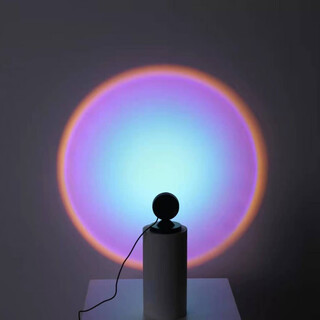 Yaotian sunset ambient light sunset sunset light photo internet celebrity floor lamp sunset red mark circle ambient light high-looking desktop 10cm blue-violet light-5w darker