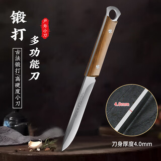 兴刃水果刀家用厨房刀具瓜果刀多功能小刀户外野营削皮刀吃手把肉小刀 实木刀柄