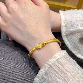 Tiansi imitation 24k gold 999 ruyi lock half bracelet women's gold transfer bead bracelet valentine's day gift to girlfriend and wife's birthday