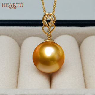 Haitong selected thick gold 18k gold south sea gold bead pearl pendant single piece pipa language seawater pearl necklace gold 12-13mm almost flawless