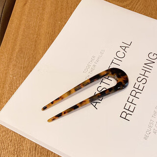 Rongxia korean dongdaemun meatball headband hairpin temperament hairpin leopard print acetate hairpin u-shaped hairpin deep leopard print