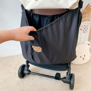 Clcey baby stroller storage bag, out-and-out bottle and diaper storage bag, stroller storage bag, black