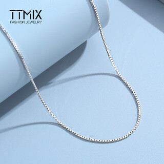 Ttmix platinum necklace women's platinum box chain pt950 simple clavicle chain versatile fashion plain chain 5.7-5.9g 43cm m buckle