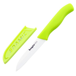 Bayco fruit knife 3-inch ceramic paring knife with knife cover portable peeling knife paring knife peeler green bd8005