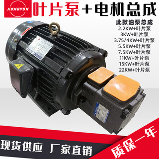 Hydraulic oil pump motor unit pv2r1+3kw5.5kw hydraulic pump assembly inner shaft motor hydraulic station accessories 22kw inner shaft motor (oil pump separately +)