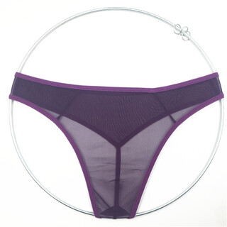 Private shang new men's underwear transparent stretch briefs romantic purple sexy g-string t-pants one size 170jin jin is equal to 0.5kg within