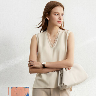 Amii women's 2025 professional suit suit women's summer new casual jacket fashion suit two-piece set apricot (camisole) m (160)