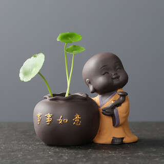 Yuxuan creative purple sand tea pet piano chess calligraphy and painting ornaments handmade small flower pots hydroponic flower inserts tea play tea tray ornaments
