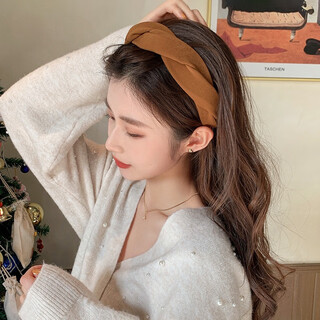 Su shiliu french elegant hairband for women, retro hairpin headband, high-end, high-top, wide-brimmed headwear, temperament, face-washing hairpin, wide-brimmed hairband, caramel color