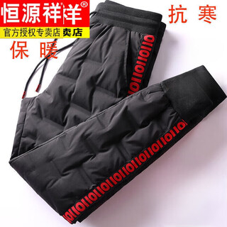 Hengyuanxiang 2025 down padded pants for outerwear down padded pants for men and women same style thickened outdoor sports warm pants 1084 upgraded version m 100-115jin jin is equal to 0.5kg wear