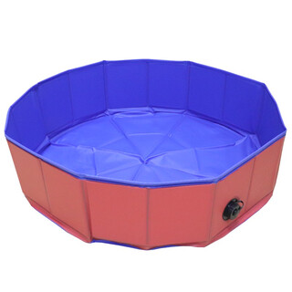 Kangbeini dog bathtub foldable large pet bathtub small, medium and large dog teddy golden retriever bathtub dog supplies red blue small size/30jin jin equals 0.5kg for indoor dogs
