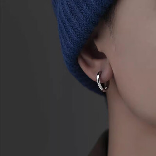 Qmxd möbius ring earrings for men, trendy single, handsome men's earrings, niche high-end boys' earrings, internet celebrity earrings, 12mm pair