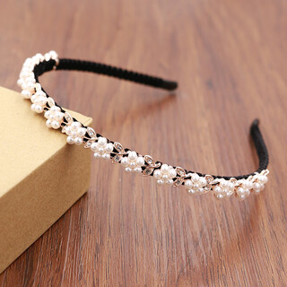 Rongxia headband women's headband alloy imitation pearl diamond headband wrapped cloth non-slip temperament hairpin children and girls hair accessories flower style