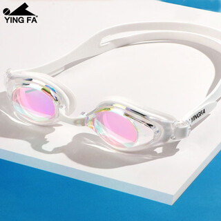 Yingfa large frame swimming goggles unisex professional waterproof swimming goggles hd anti-fog reflective colorful coated swimming goggles white-coated style