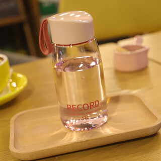 Locknlock same style internet celebrity water cup cute small portable plastic anti-fall new summer female student simple male cup sakura powder 380ml