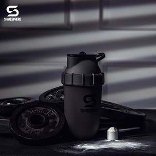 Shakespheresshakesphere fitness shake cup new large capacity mixing cup sports men's water cup tritan high temperature resistant classic style - matte black + black logo 700ml