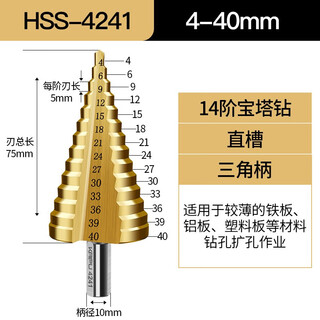 German kap pagoda drill bit metal reaming and punching stainless steel hole opener steel cone super hard multifunctional 4-40mm high speed steel 4241 one size