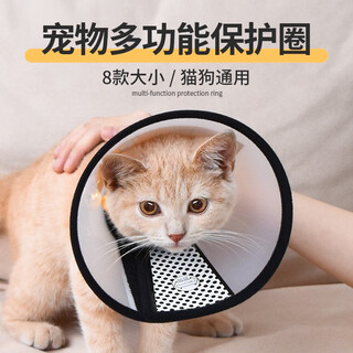 Qi oh cat collar elizabeth collar cat collar head cover anti-licking waterproof shame circle sterilized cat supplies no. 7 collar suitable for pets within 3 jin jin equal to 0.5 kg elizabeth collar