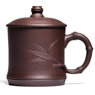 Junlixuan zisha cup yixing fully handmade original mineral purple clay tea set zisha cup tea cup strong bamboo cup 500ml