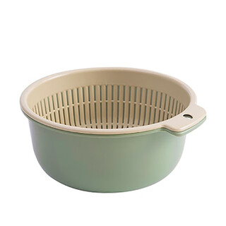 Warm ice kitchen supplies double-layer plastic drain basket thickened and enlarged plastic storage vegetable basket vegetable drain basket
