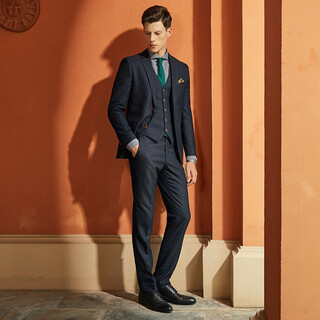 Busycon suit men's suit british style professional casual formal suit groom wedding wedding high-end suit men's three-piece suit gray black high quality top + vest + pants xl 52 reference weight 150-160jin jin is equal to 0.5 kg