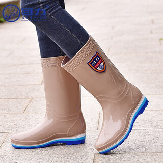 Warrior rain boots women's outdoor waterproof anti-slip rubber shoes work shoes high tall rain boots water shoes overshoes women's shoes hxl703 card inner tube 38