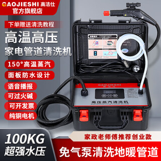Máquina de limpieza de electrodomésticos de alta temperatura y alta presión, campana extractora, aire acondicionado, lavadora, refrigerador, calefacción por suelo radiante, limpiador a vapor multifunción para limpieza comercial, presión portátil de 100 kg + bolsa de regalo estándar + desinfección con ozono