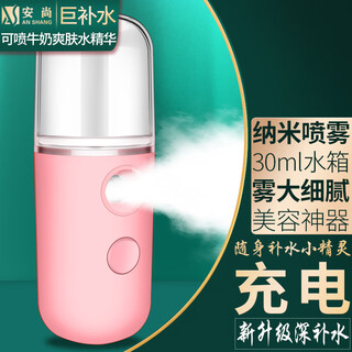 Anshang oxygen injection instrument home hydrating instrument nano sprayer face and eyes beauty instrument moisturizing magic instrument humidification instrument steaming instrument for wife, mother, girlfriend birthday gift rechargeable 30ml nano spray powder