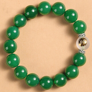 Bao xin fanrui bosfru five elements missing wood green agate bracelet balance wind lei yi gua green joyous wood jewelry men's bracelet gift five elements filling wood green agate bracelet bead diameter 14mm