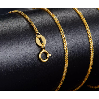 Fat donglai's same 18k gold necklace for women, plain gold 750 rose gold color gold platinum letter chain, 18k gold chopard chain 45 cm (adjustable), chain thickness 1.7mm