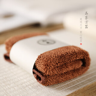 Xinjingren absorbent tea cloth thickened tea ceremony accessories tea towel coffee table tea table rag kung fu tea special towel tea table chocolate color