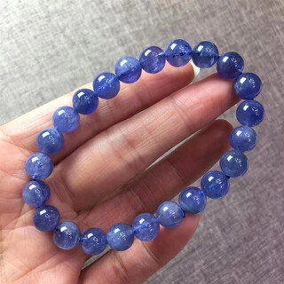 Fengxi natural faceted tanzanite bracelet women's tanzanite sapphire bracelet pendant necklace blue crystal round jewelry boutique 8mm with certificate