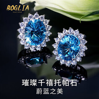 Boglia brand topaz earrings women's gemstone earrings earrings silver niche design fashion topaz earrings