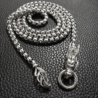 Simple jianyuenika self-defense necklace weapon self-defense keel whip self-defense whip titanium steel stainless steel chain self-defense hidden weapon silver (round chain with faucet) 1 meter long