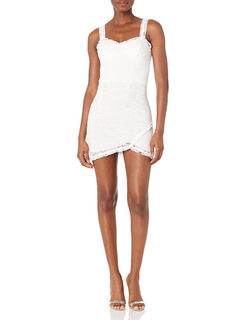 Speechless women's white lace slim fit sleeveless dress white medium