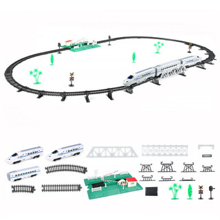 Children's large high-speed train harmony train toy boy electric train track car model with track deluxe version three carriages 72 cm ordinary battery version