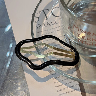 Jiuweiya hair clip women's back bangs forehead side clip hollow broken hair clip one-word clip broken hair bb clip headdress jyfj092 cloud hair clip black