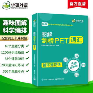 Huayan foreign language 2025 autumn illustrated cambridge pet vocabulary b1 level interesting illustrated circular memory 2600 examination vocabulary ket/primary school to junior high school/primary school english 456 grade 456