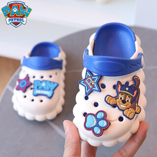 Paw patrol paw team children's slippers summer boys and girls baby croc shoes indoor non-slip soft bottom toddler baotou sandals 3101 rice white archie 17 inner length 17cm 170 code