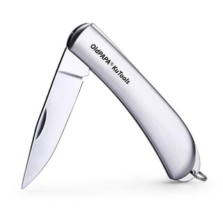 老爹 不锈钢折叠水果刀瓜果刀便携随身果皮刀家用小刀宿舍削皮刀 KTR-FK-G1