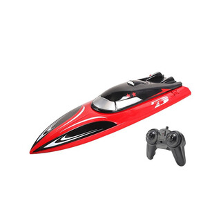 遥控船儿童大型高速快艇大马力水上充电动可下水轮船模型玩具JM 30cm 中号双电机高速快艇-柠檬蓝 超值双电【遥控电池】