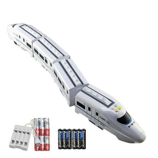 Children's large emu high speed rail harmony train toy boy electric small train track car model 84cm upgraded version musical story four cars ordinary battery version