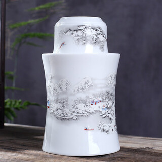 Jiulou pavilion jingdezhen high white ceramic old-fashioned rice wine scalding pot ancient chinese wine warmer wine set 3 pieces of snow scenery standard = 1 pot 1 liner 1 wine glass