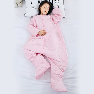 Chubei (chubei) children's sleeping bag baby primary school boys and girls spring autumn and winter one-piece pajamas split leg anti-kick quilt spring and autumn with leg covers red 3xl recommended height 115-125 (130 code)