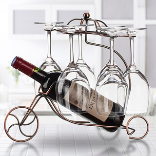 Perstlye iron art bronze carriage-style wine glass rack upside down home red wine rack creative ornament