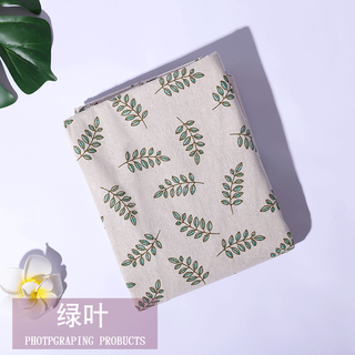 Jiazhilu tablecloth cotton and linen small fresh rectangular tablecloth tea table cloth ins style desk cloth student dormitory green leaves 100*150cm