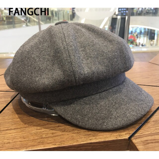 Fangchi large head circumference canvas octagonal hat literary retro casual duck bill painter beret large size hat for men and women summer and autumn ysm-87 autumn and winter woolen ash xl 61 cm