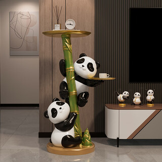 Bhm panda floor-standing ornaments, handicrafts, large living room, high-end light luxury tv cabinet side decorations, housewarming gift, black